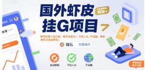 国外虾皮挂G项目：账号扔那儿自己刷，每天白捡米+，不拉人头、不动脑，单机日收益两张+【揭秘】-LH资源分享网