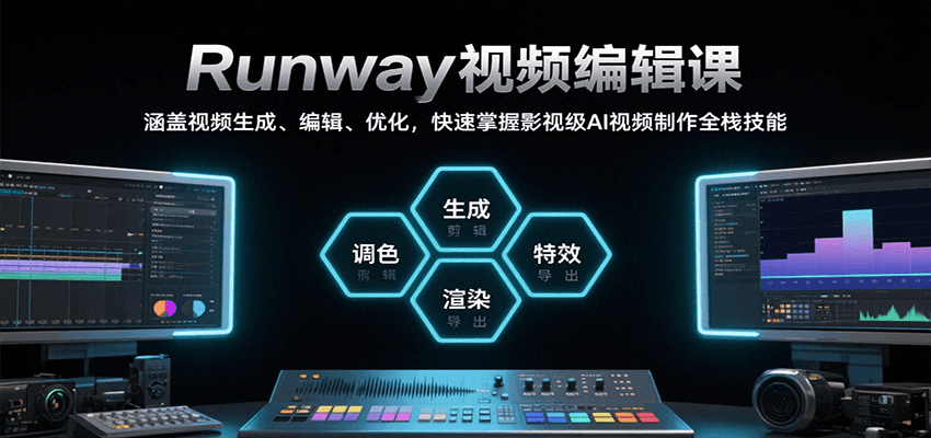 Runway视频编辑课，涵盖视频生成、编辑、优化，快速掌握影视级AI视频制作全栈技能-LH资源分享网