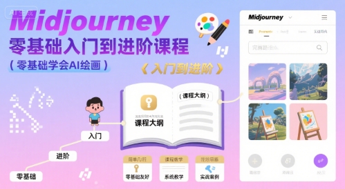 midjourney零基础入门到进阶课程，零基础学会AI绘画-LH资源分享网