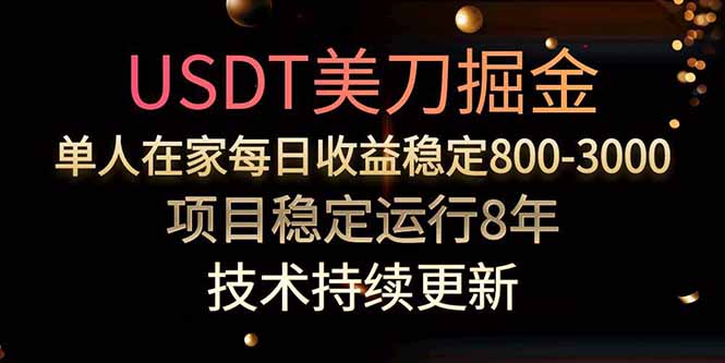 USDT美刀掘金，单人每日收益800-3000，稳定运行8年-LH资源分享网