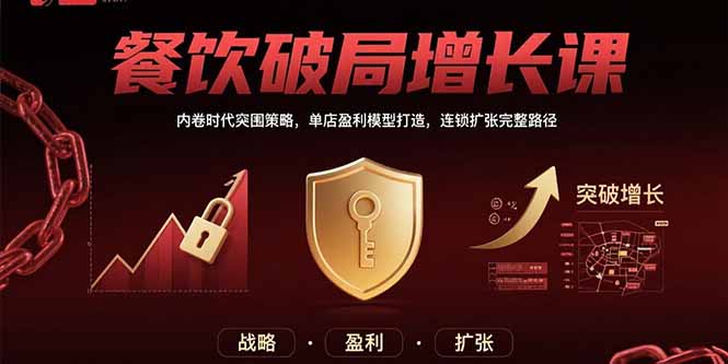 餐饮破局增长课：内卷时代突围策略，单店盈利模型打造，连锁扩张完整路径-LH资源分享网