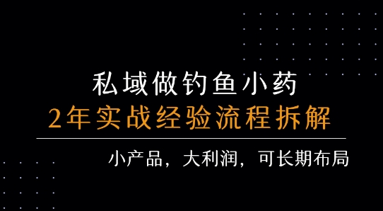 私域做钓鱼小药 每单利润3张+ 详细流程拆解-LH资源分享网