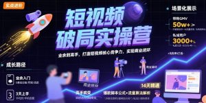 短视频破局实操营，业余到高手，打造短视频核心竞争力，实现商业闭环-LH资源分享网