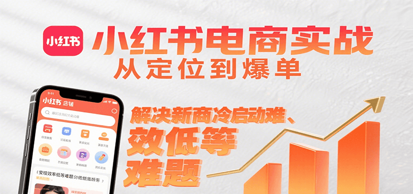 小红书电商实战，从定位到爆单解决新商冷启动难、变现效率低等难题-LH资源分享网