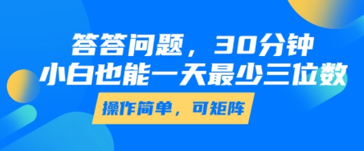 答答问题，30分钟，小白也能一天最少也有三位数，操作简单-LH资源分享网