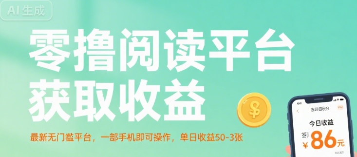 零撸阅读平台获取收益，最新无门槛平台，一部手机即可操作，单日收益50-3张【揭秘】-LH资源分享网
