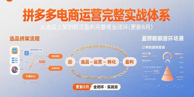 拼多多电商运营完整实战体系，从选品上架到稳定盈利完整商业闭环(更新8月-LH资源分享网