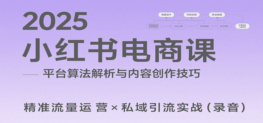 2025小红书电商课：解析算法，创作高转化内容，助力卖家获取流量实现变现(录音)-LH资源分享网