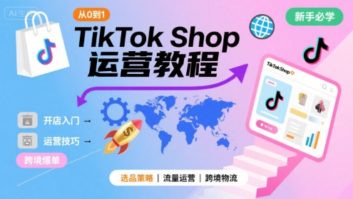 TikTok Shop从0到1运营教程，TikTok跨境电商新手必学课程-LH资源分享网