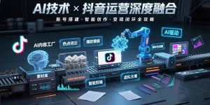 AI技术与抖音运营的深度融合应用：涵盖账号搭建、内容创作、收益变现等-LH资源分享网