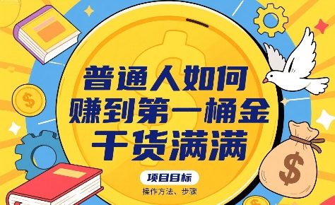 普通人如何賺到第一桶金，干货满满，操作方法及步骤-LH资源分享网