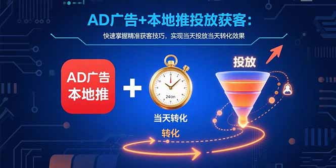 AD广告+本地推投放获客：快速掌握精准获客技巧，实现当天投放当天转化效果-LH资源分享网