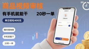 随时随地做！商品视频审核，有手机就能干，20 秒一单，单日轻松 4张+【揭秘】-LH资源分享网