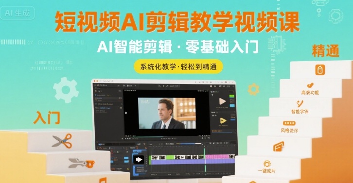短视频AI剪辑教学视频课，入门到精通-LH资源分享网