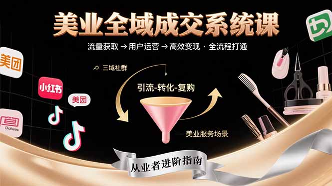 美业全域成交系统课程：帮助美业从业者打通从流量获取到高效变现全流程-LH资源分享网