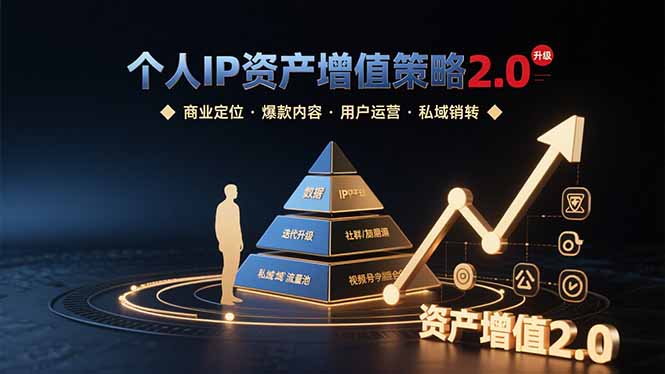 个人IP资产增值策略2.0 拆解商业定位/爆款内容/用户运营/私域销转四大模块-LH资源分享网