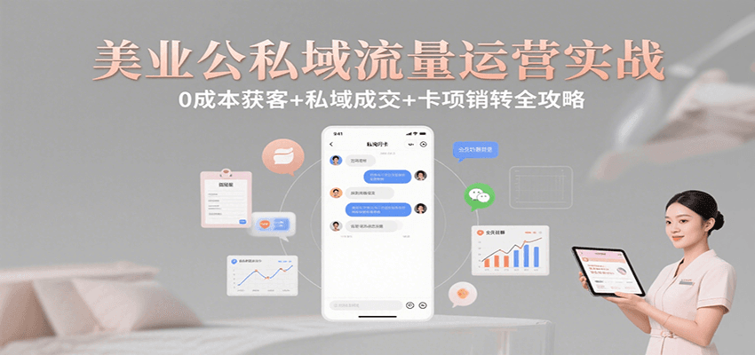 美业公私域流量运营实战：0成本获客+私域成交+卡项销转全攻略-LH资源分享网