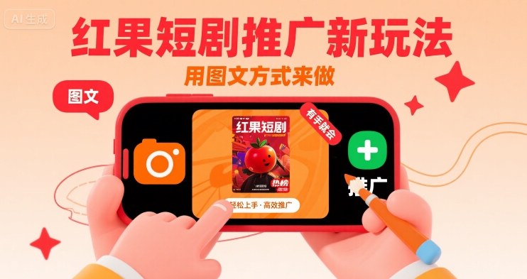 红果短剧推广新玩法，用图文方式来做，有手就会-LH资源分享网