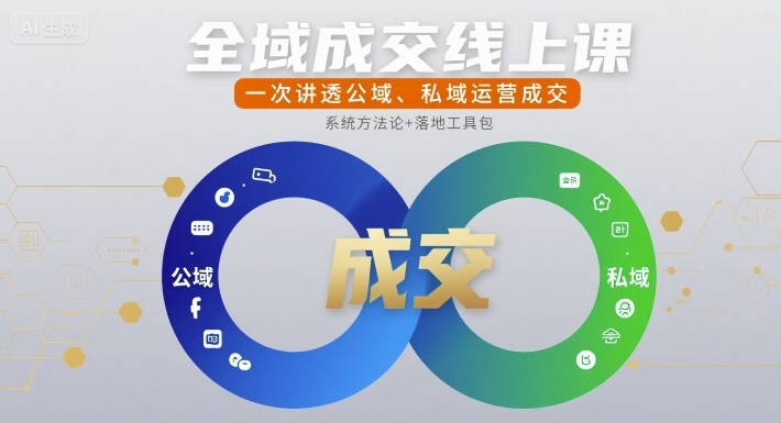 全域成交线上课，一次讲透公域、私域运营成交-LH资源分享网