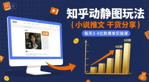 小说推文干货分享之知乎动静图玩法，每天3-4位数爆单实操课-LH资源分享网