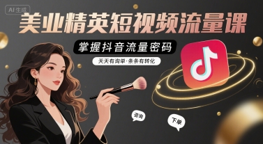 美业精英短视频流量课，掌握抖音流量密码，天天有询单，条条有转化-LH资源分享网
