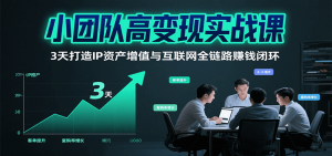 小团队高变现实战课，3天打造IP资产增值与互联网全链路赚钱闭环(第二期)-LH资源分享网