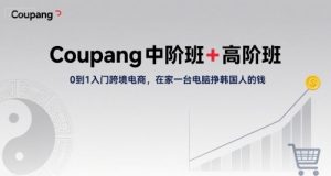 Coupang中阶班+高阶班，0到1入门跨境电商，在家一台电脑挣韩国人的钱-LH资源分享网