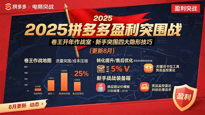 2025拼多多盈利突围战：卷王开年作战室，新手突围四大隐形技巧(更新8月-LH资源分享网