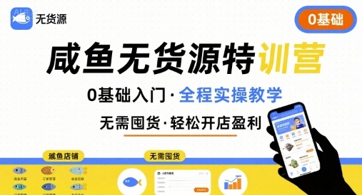 无货源特训营，0基础带你玩转咸鱼无货源-LH资源分享网