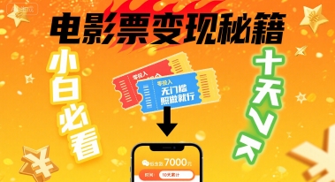 小白必看！卖电影票项目，零投入无门槛谁都能做，十天到手 7k，照做就行【揭秘】-LH资源分享网