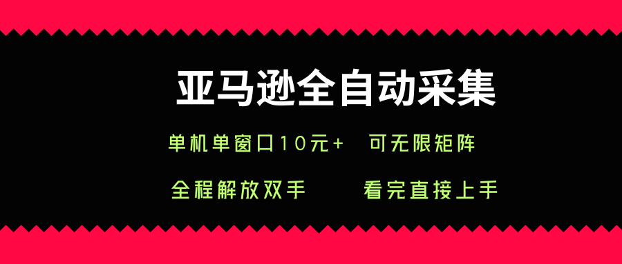亚马逊全自动采集，单机单窗口一天10+，可无限矩阵去做【揭秘】-LH资源分享网