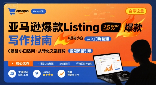亚马逊爆款Listing写作方法，亚马逊0基础小白也能写爆款自带流量的Listing-LH资源分享网