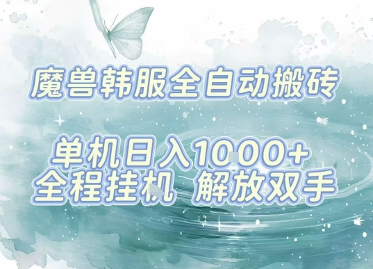 最新韩服游戏搬砖，单机日入1k+，全自动运行挂G项目，解放双手【揭秘】-LH资源分享网