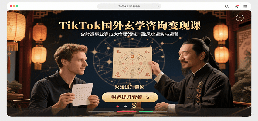 TikTok国外玄学咨询变现课，含财运事业等12大命理领域，融风水运势与运营-LH资源分享网