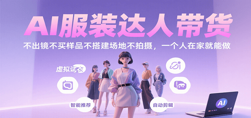AI服装达人带货，不出镜不买样品不搭建场地不拍摄，一个人在家就能做-LH资源分享网
