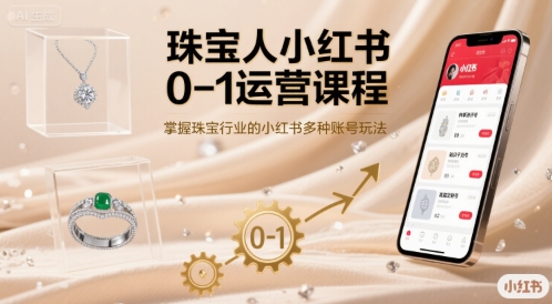 珠宝人小红书0-1运营课程，掌握珠宝行业的小红书多种账号玩法-LH资源分享网