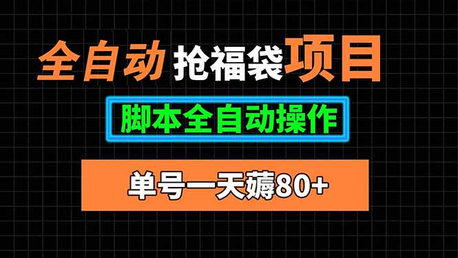 全自动抢福袋项目，单号一天80+脚本全自动操作-LH资源分享网
