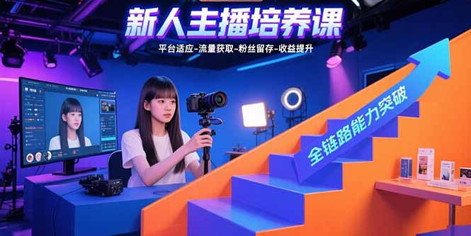 新人主播培养课：平台适应-流量获取-粉丝留存-收益提升 全链路能力突破-LH资源分享网