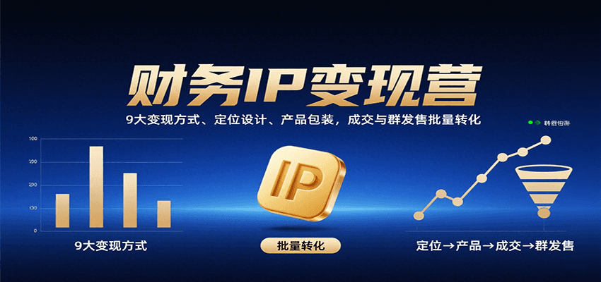 财务IP变现营：9大变现方式、定位设计、产品包装，成交与群发售批量转化-LH资源分享网