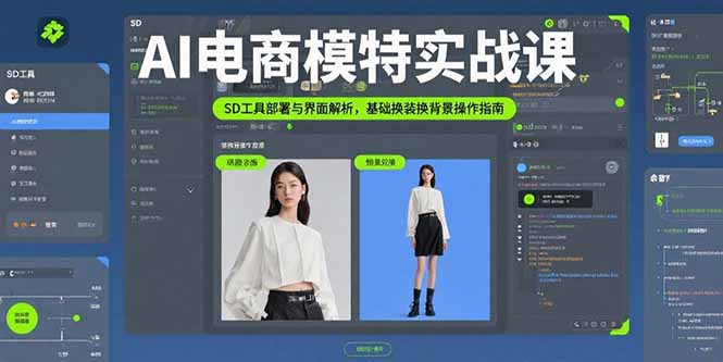 AI电商模特实战课，SD工具部署与界面解析，基础换装换背景操作指南-LH资源分享网
