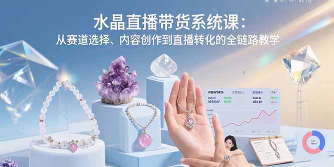 水晶直播带货系统课：从赛道选择、内容创作到直播转化的全链路教学-LH资源分享网
