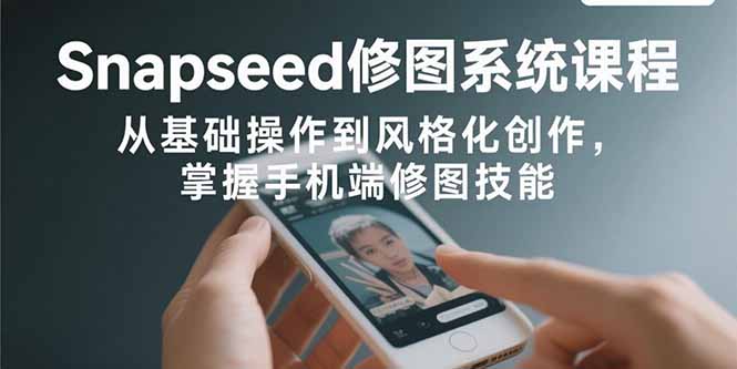 Snapseed修图系统课程：从基础操作到风格化创作，掌握手机端修图技能-LH资源分享网