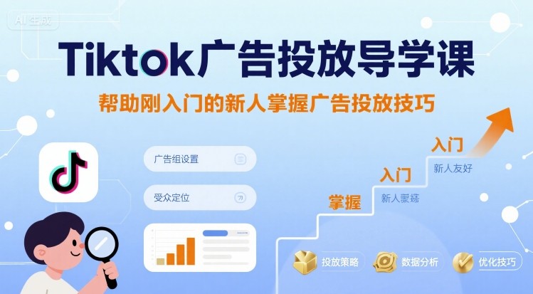 Tiktok广告投放导学课，帮助刚入门的新人掌握广告投放技巧-LH资源分享网
