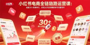 小红书电商全链路运营课：涵盖30+实操单元，实现从开店到爆款账号完整闭环-LH资源分享网