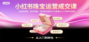 小红书珠宝运营成交课：含底层逻辑、账号拆解，讲封面选题技巧与直播从入门到转化策略-LH资源分享网