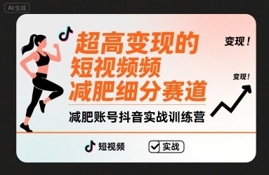 超高变现的短视频减肥细分赛道，减肥账号抖音实战训练营-LH资源分享网