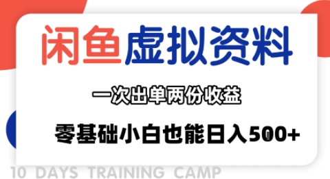 闲鱼虚拟资料新变现玩法，信息差项目，一次出单两份收益，无需囤货，可批量矩阵，零基础小白也能日入多张-LH资源分享网