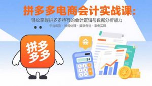 拼多多电商会计实战课：轻松掌握拼多多特有的会计逻辑与数据分析能力-LH资源分享网