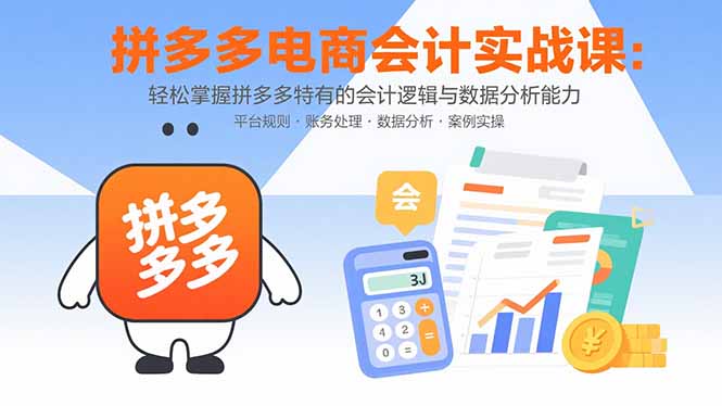 拼多多电商会计实战课：轻松掌握拼多多特有的会计逻辑与数据分析能力-LH资源分享网
