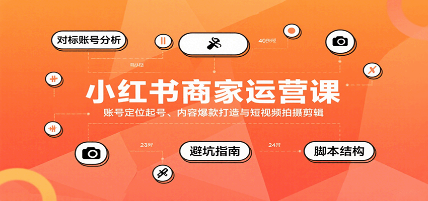 小红书商家运营课，账号定位起号、内容爆款打造与短视频拍摄剪辑-LH资源分享网